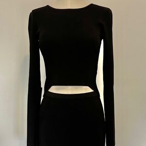 Cropped sweater and pencil skirt set